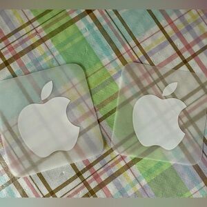 2 White Apple Logo Sticker From iPhone Authentic With Manual New